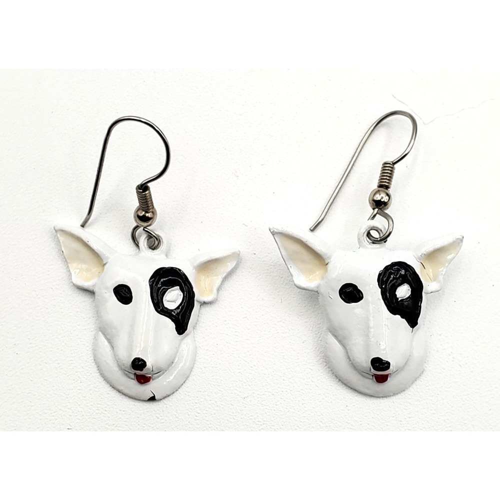 Spuds MacKenzie Dangle Earrings Bud Lite Terrier Pierced Earrings